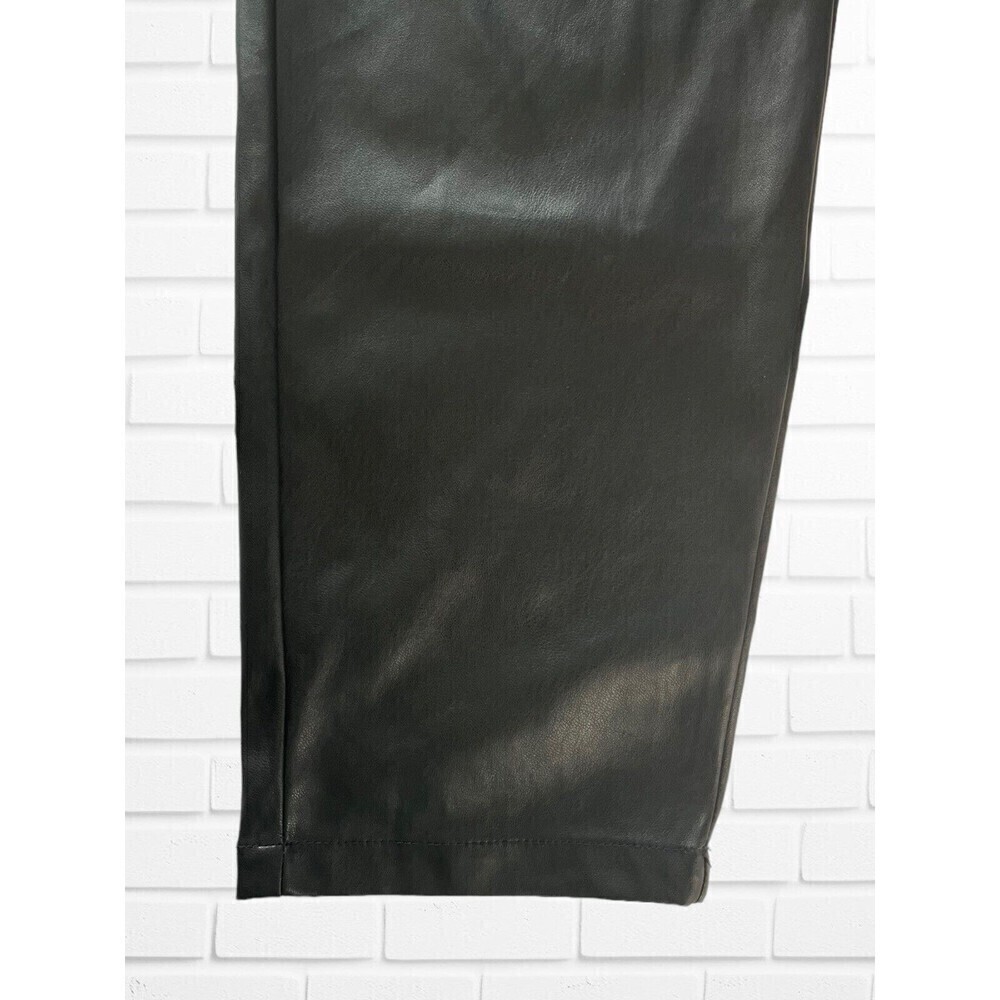 Vero Moda Women's Medium Pants Eva Paperbag Faux Leather Ankle‎ Black - Picture 3 of 8